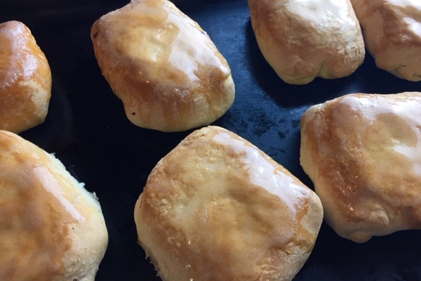 beautifully browned baked runzas