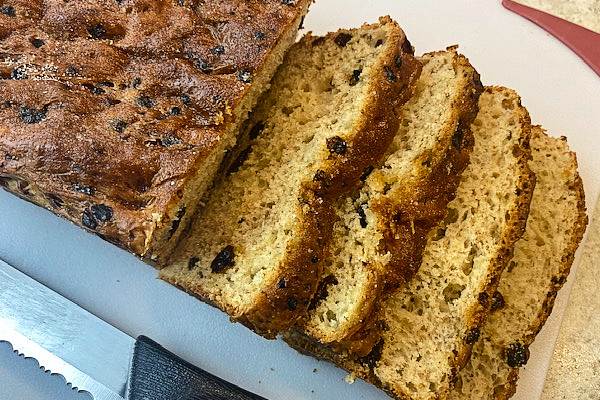 no-knead cinnamon raisin bread