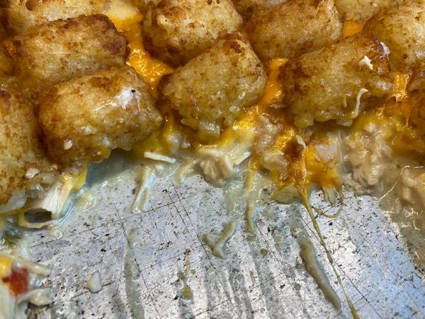 cheesy chicken with tater tots