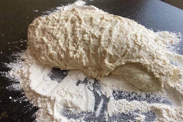 bread dough ready to shape