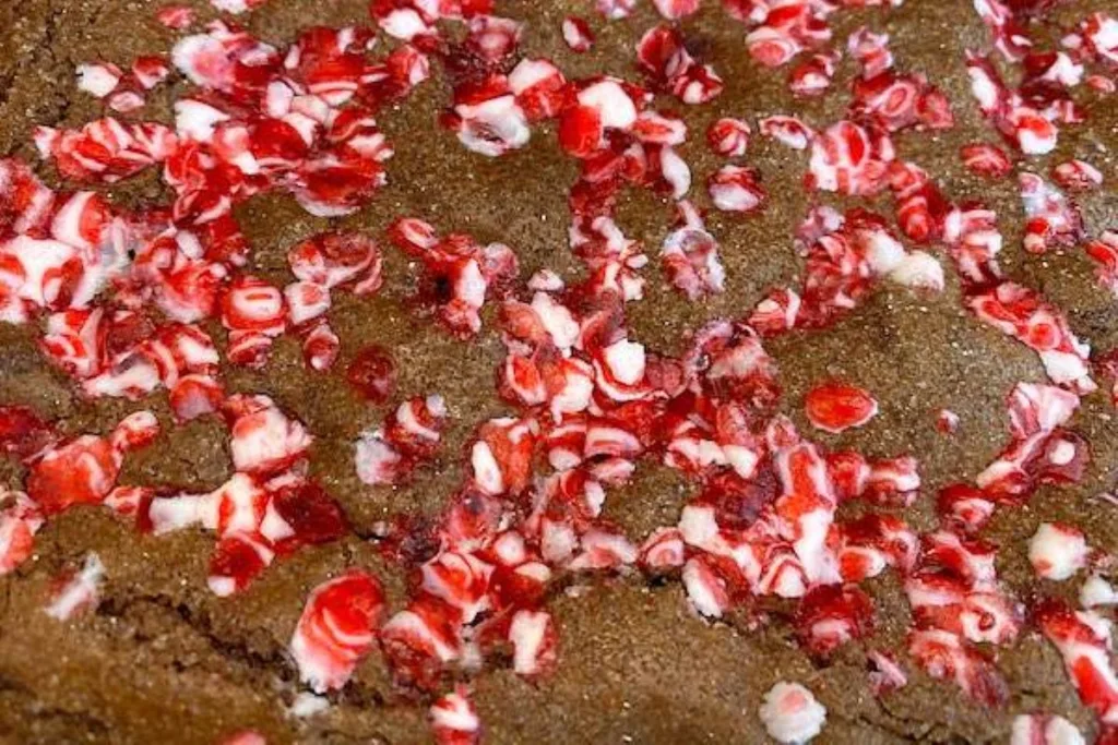 brownies baked with crushed peppermint