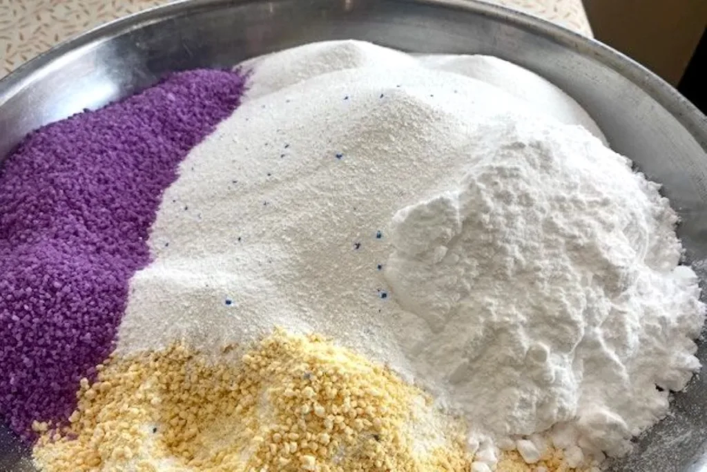 laundry soap ingredients in a big bowl