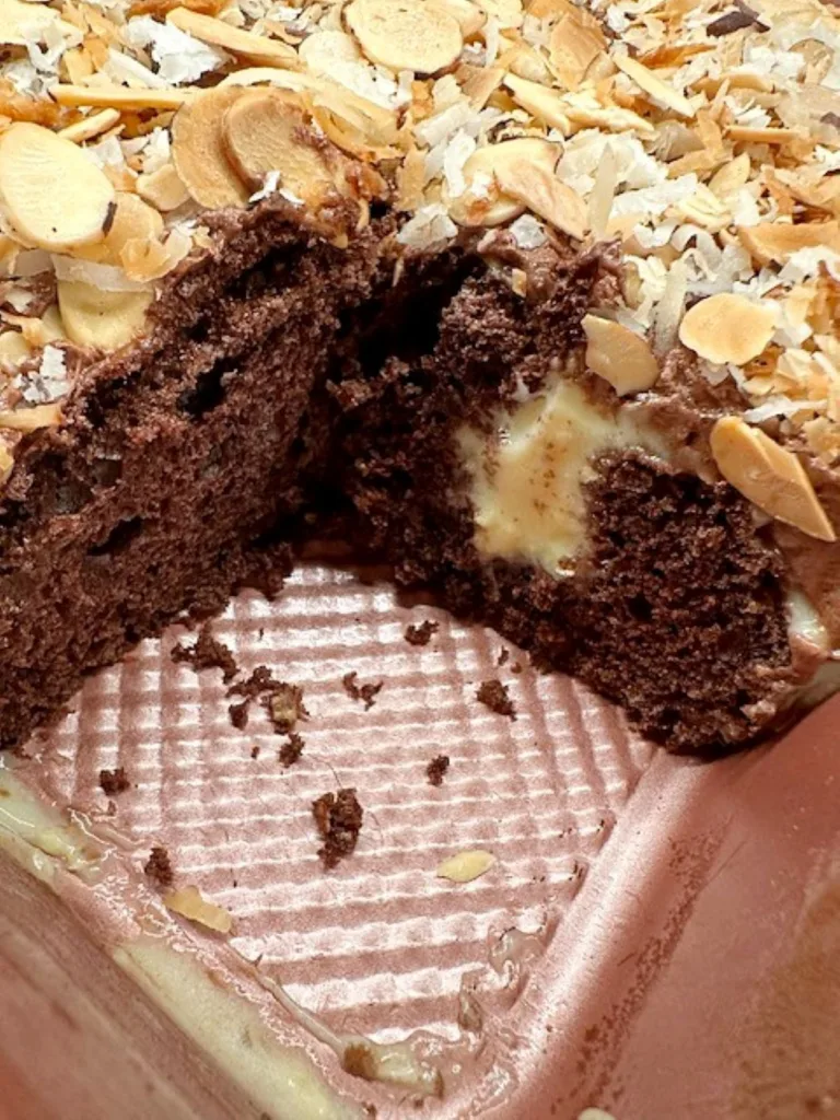 inside of almond joy cake
