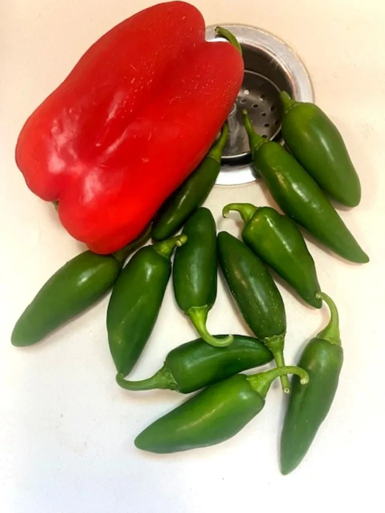 red pepper and jalapenos