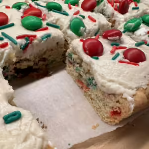 sugar cookie bars close up