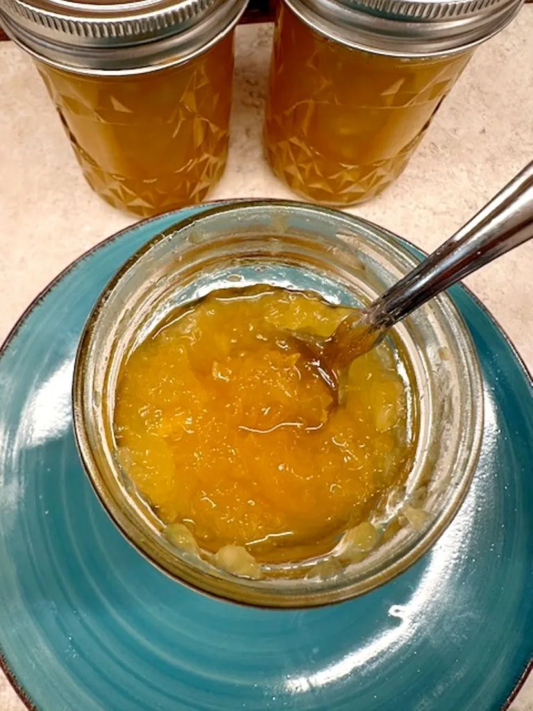pineapple jam in a jar
