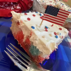 red white and blue jello poke cake