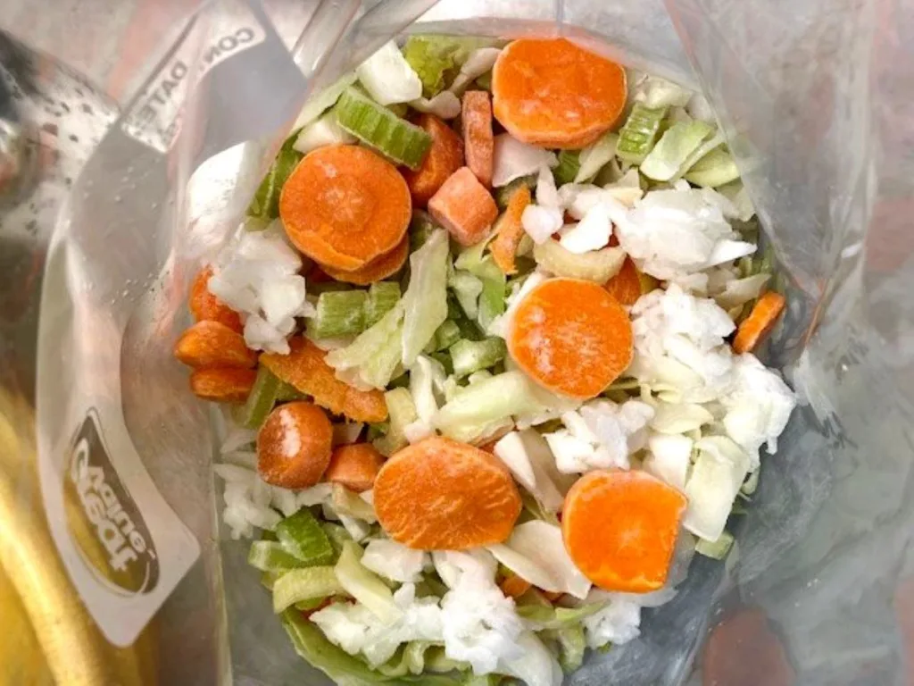 quick freezevegetables in an excellent freezer bag