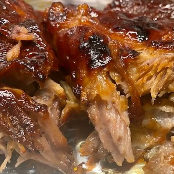 succulent spare ribs with barbecue sauce
