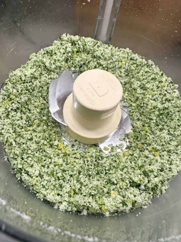 finished farmhouse herb salt in food processor